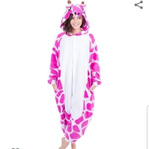 Adult Giraffe Onesie Pink